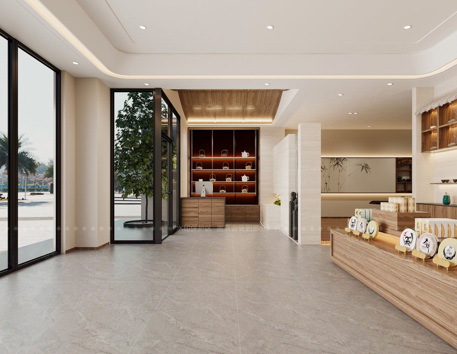 新中式侘寂茶叶店3D模型下载【ID:1205345047】