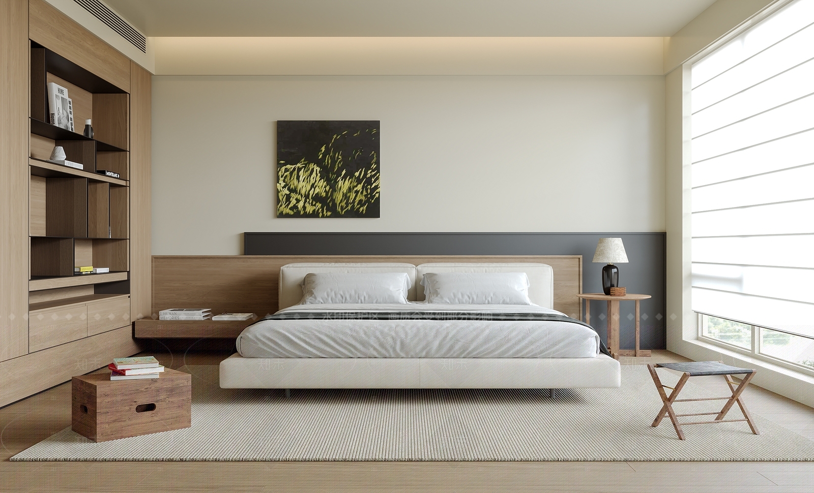 现代原木家居卧室SU模型下载【ID:1205346670】