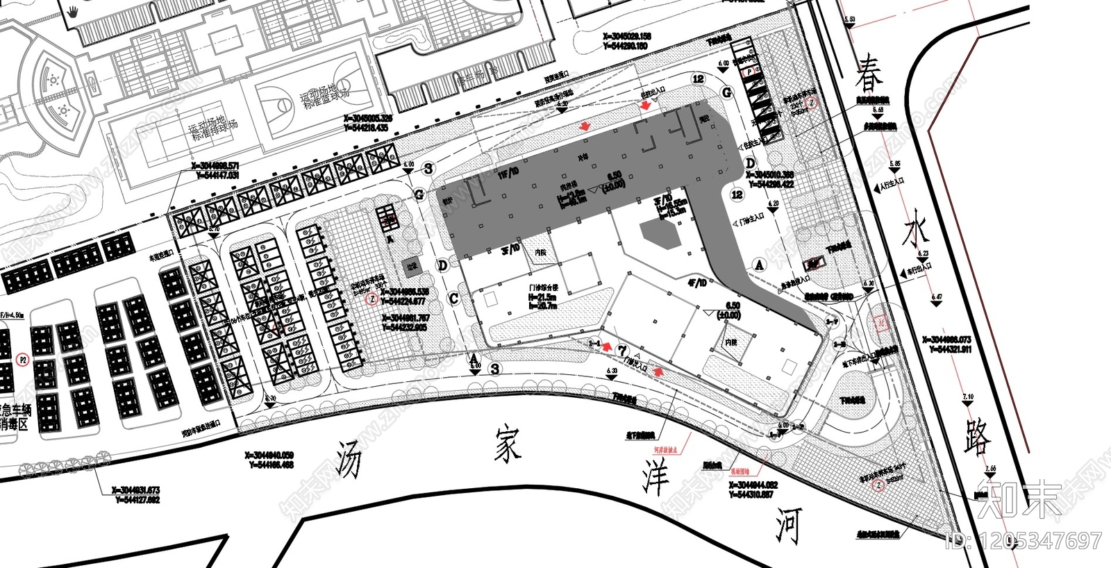 现代医院建筑cad施工图下载【ID:1205347697】