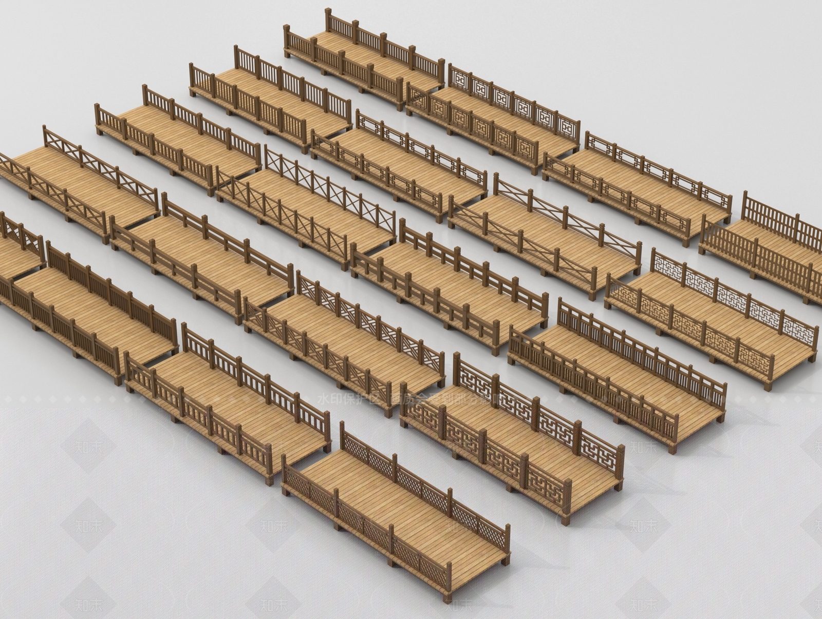 现代新中式其他围挡围栏3D模型下载【ID:1205348698】