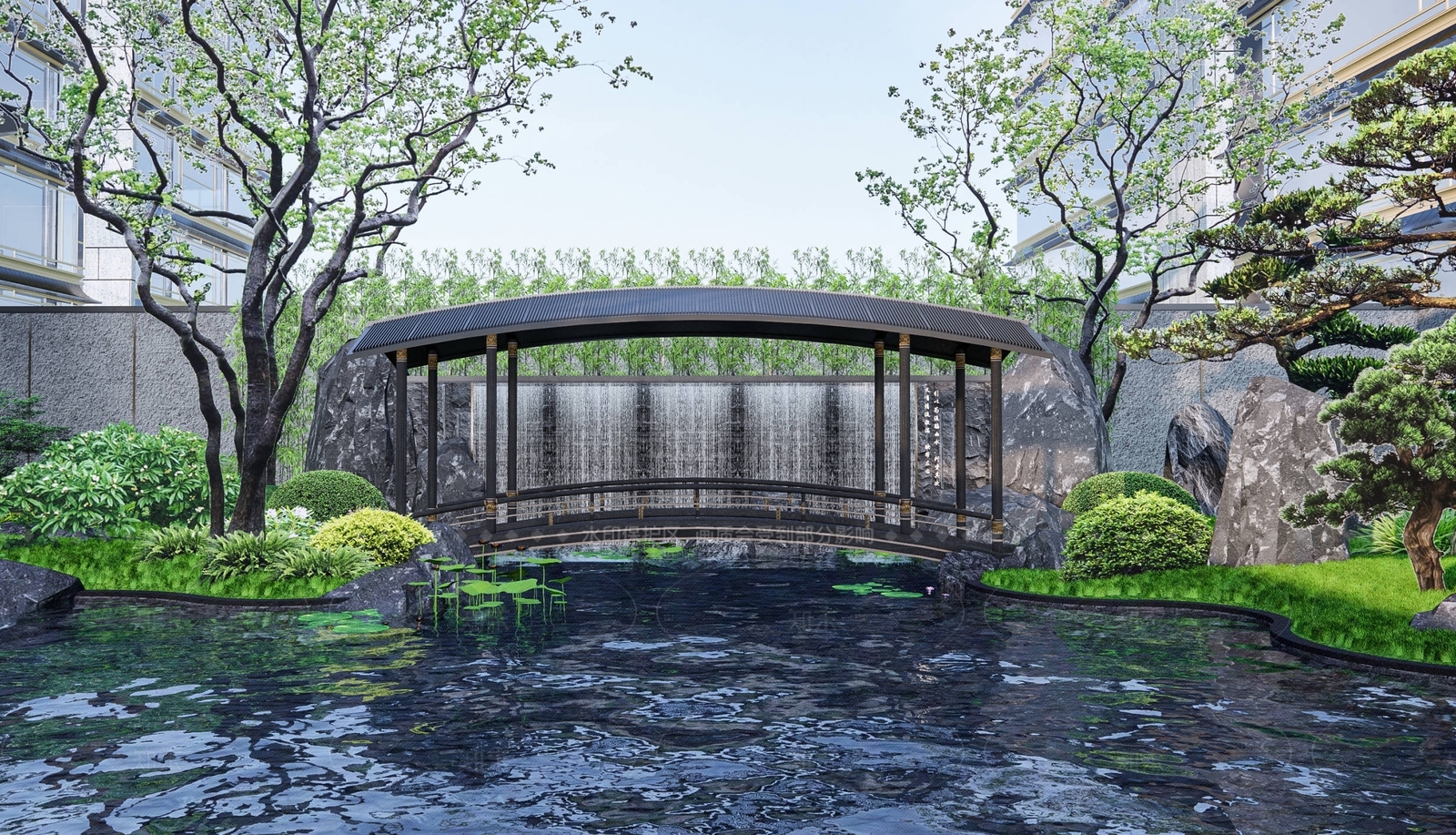 新中式中式景观桥SU模型下载【ID:1205349955】