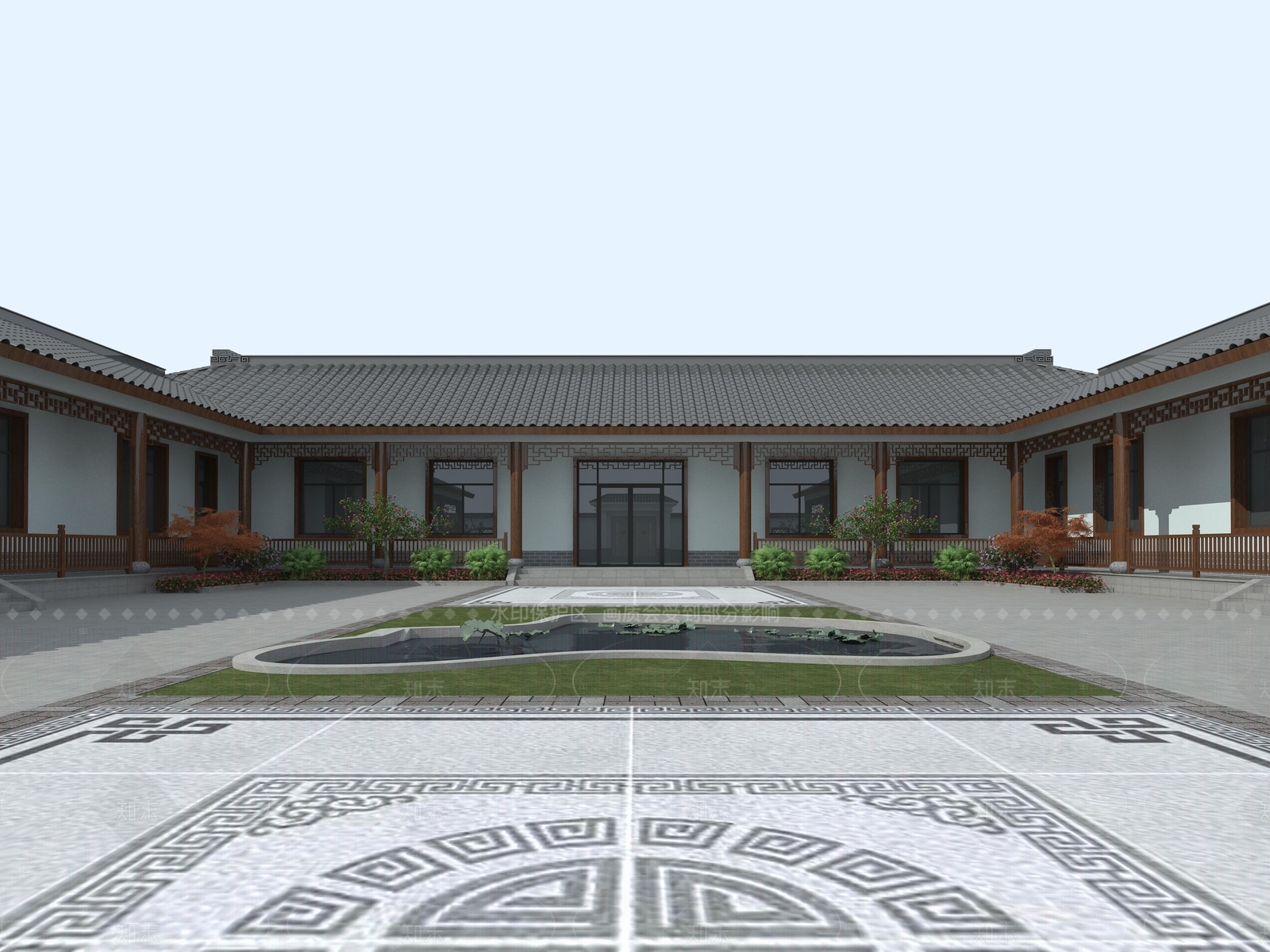 新中式四合院3D模型下载【ID:1205351501】