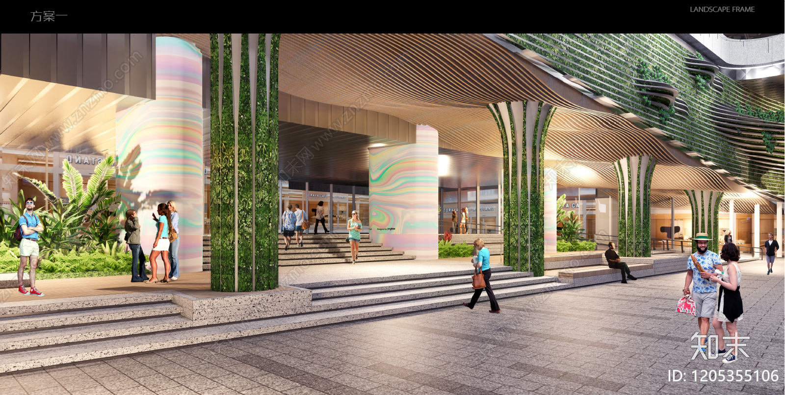 简约现代商业综合体景观下载【ID:1205355106】