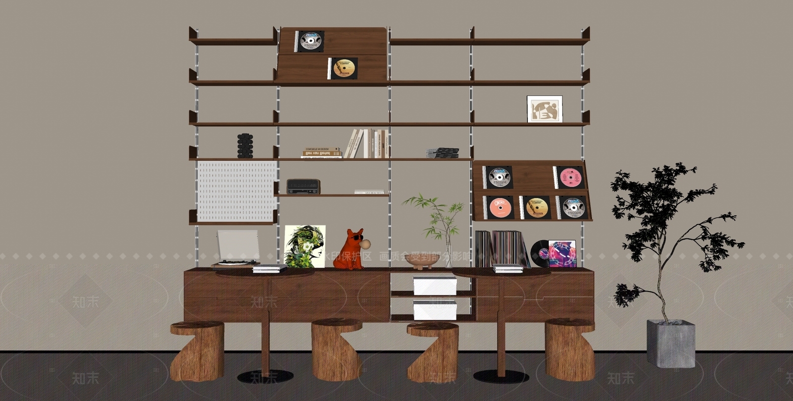现代书店SU模型下载【ID:1205355721】