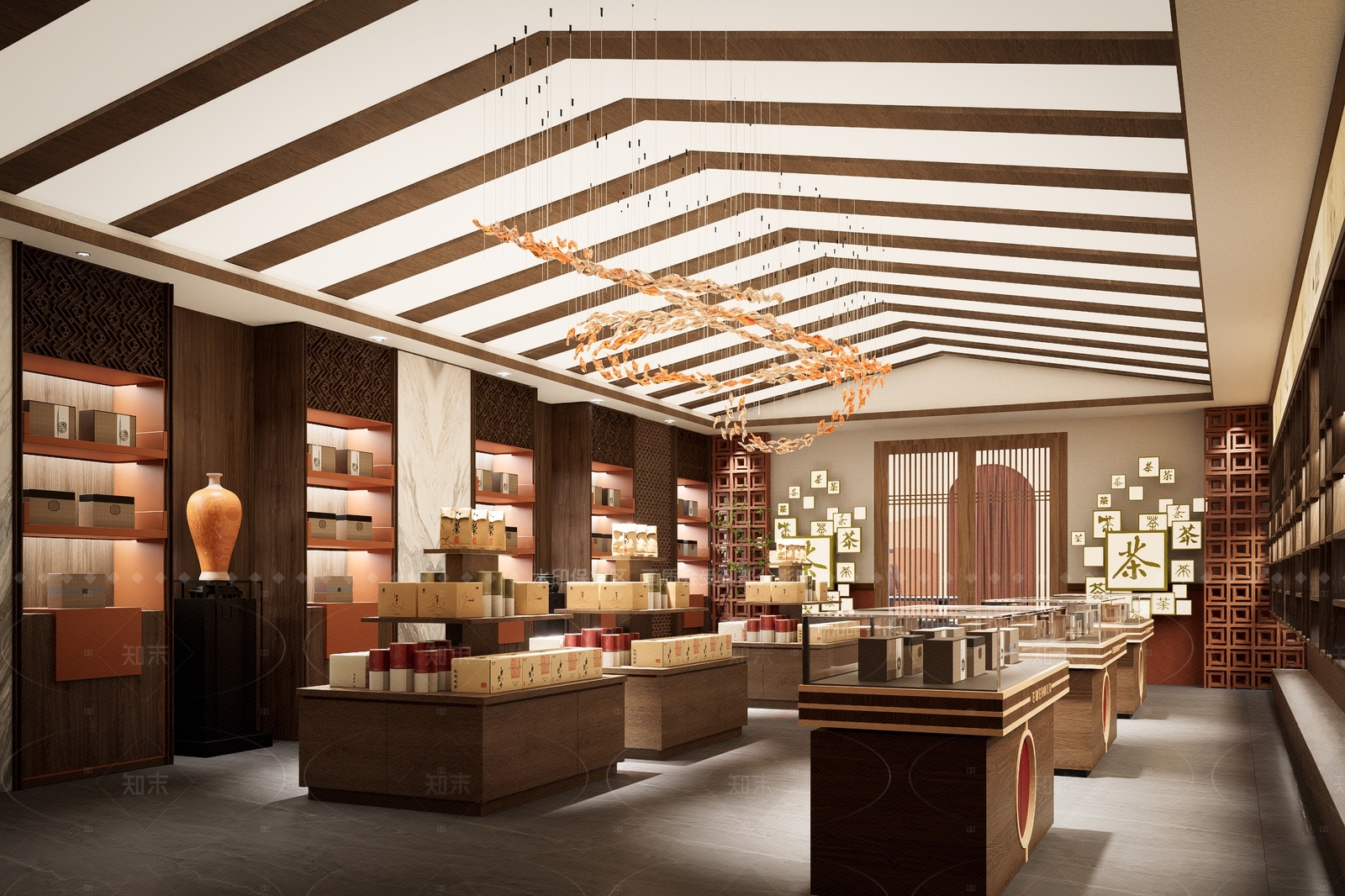 新中式中式茶餐厅SU模型下载【ID:1205358542】