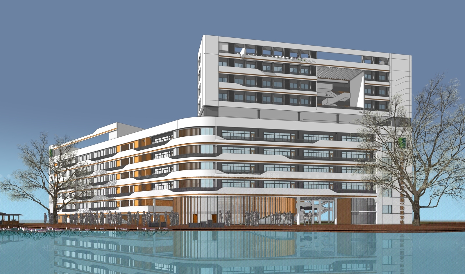 现代学校建筑SU模型下载【ID:1205361110】