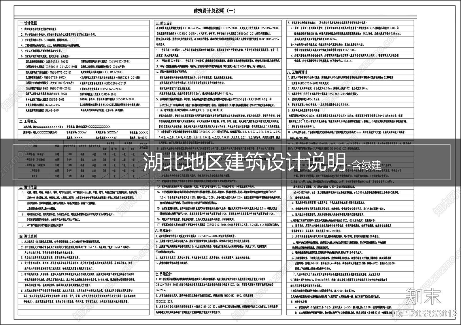 现代设计说明施工图下载【ID:1205363012】