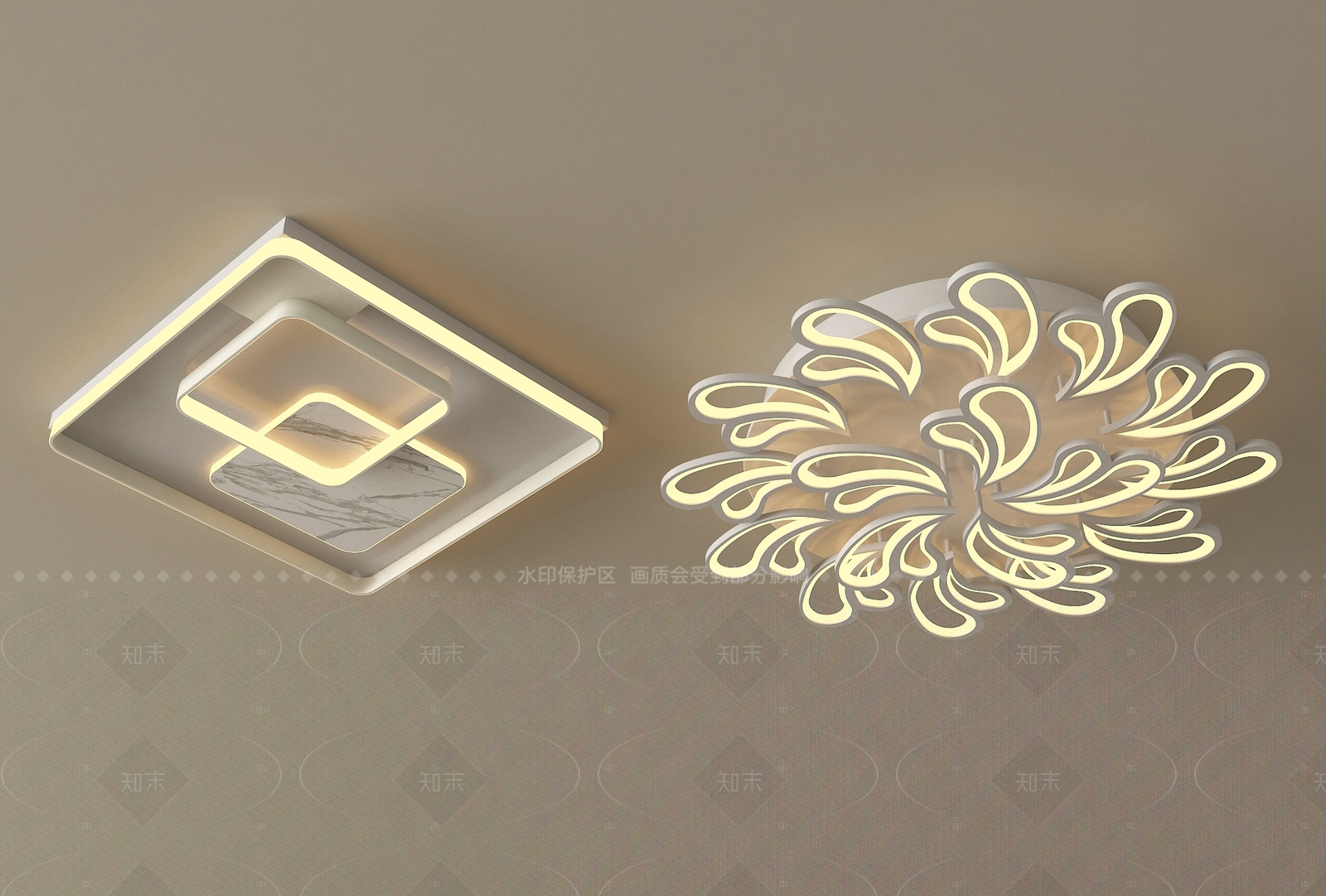 现代吸顶灯SU模型下载【ID:1205363348】