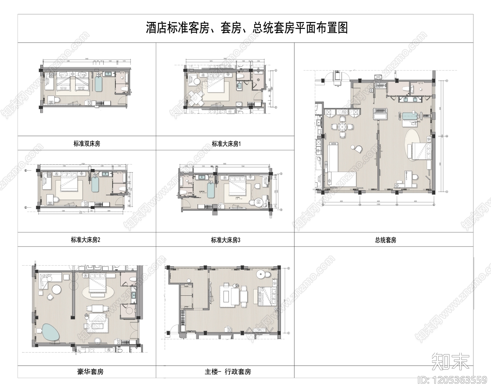 酒店客房CAD图纸