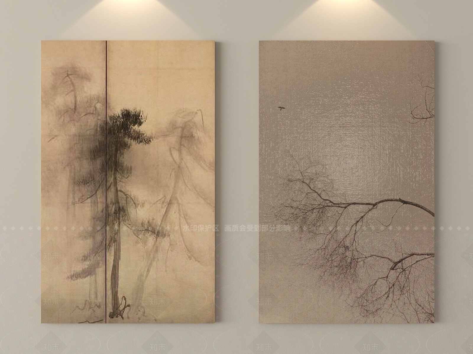 新中式挂画3D模型下载【ID:1205363889】