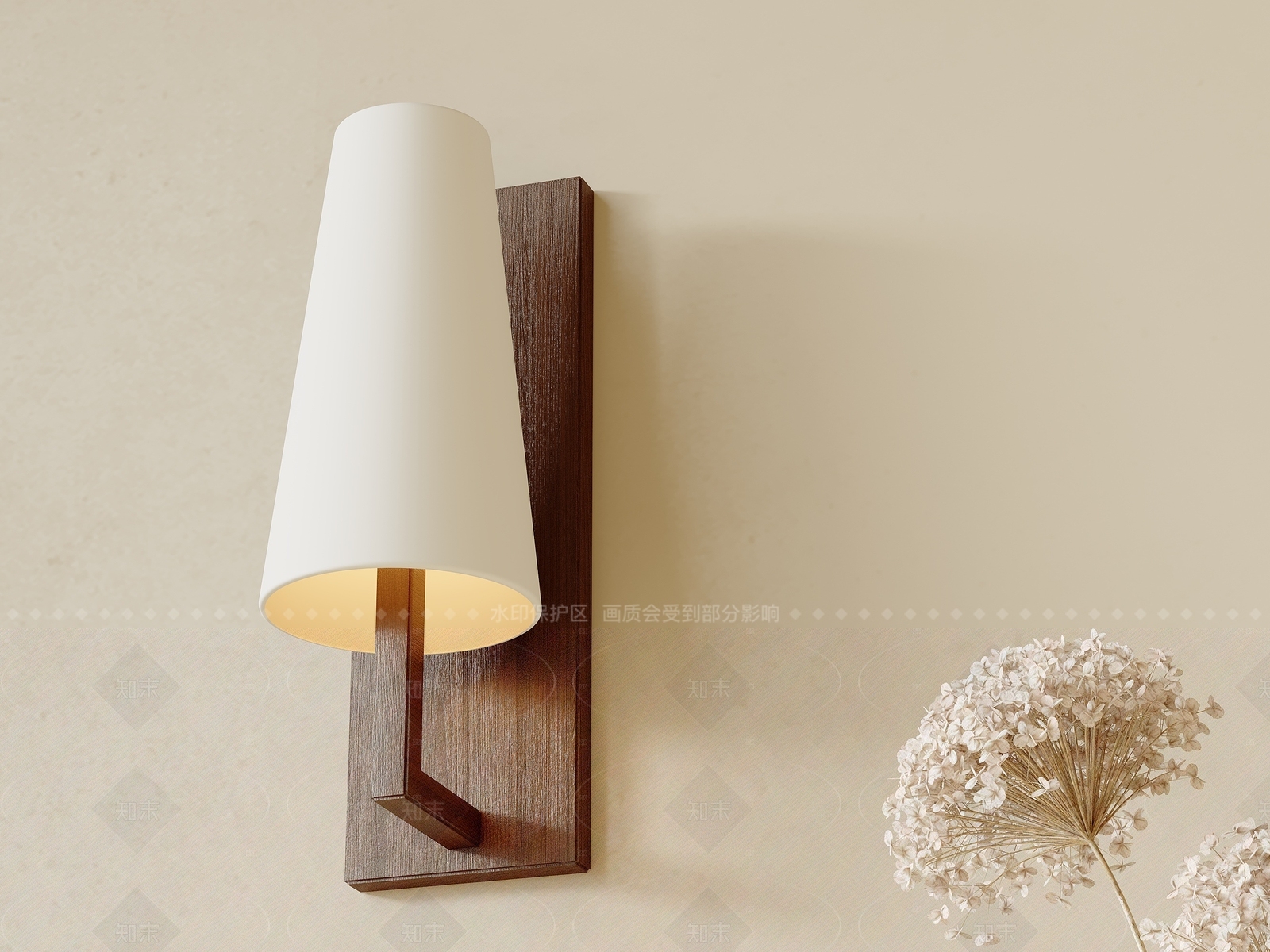 新中式中古壁灯3D模型下载【ID:1205364809】