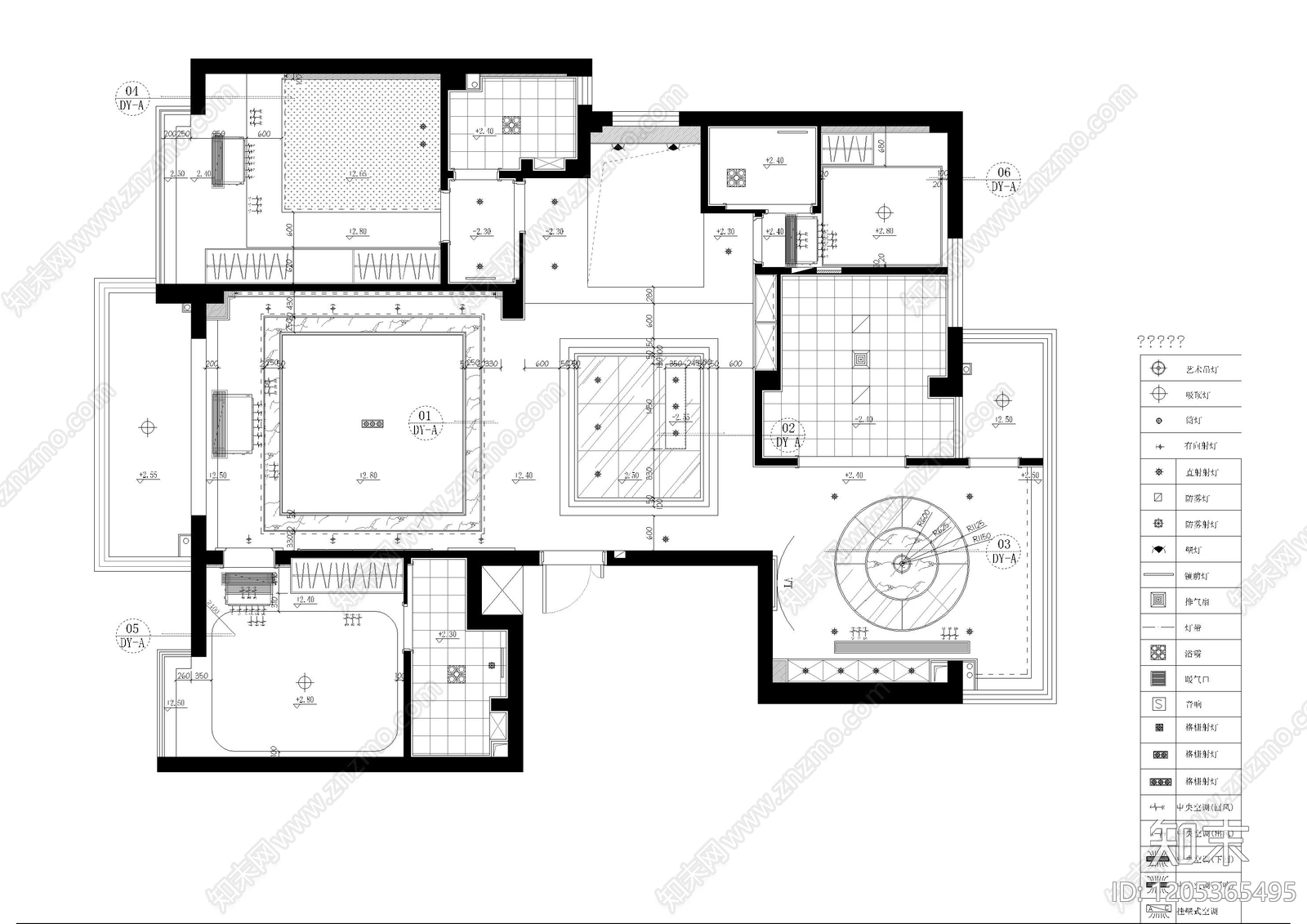 现代灯具图库施工图下载【ID:1205365495】