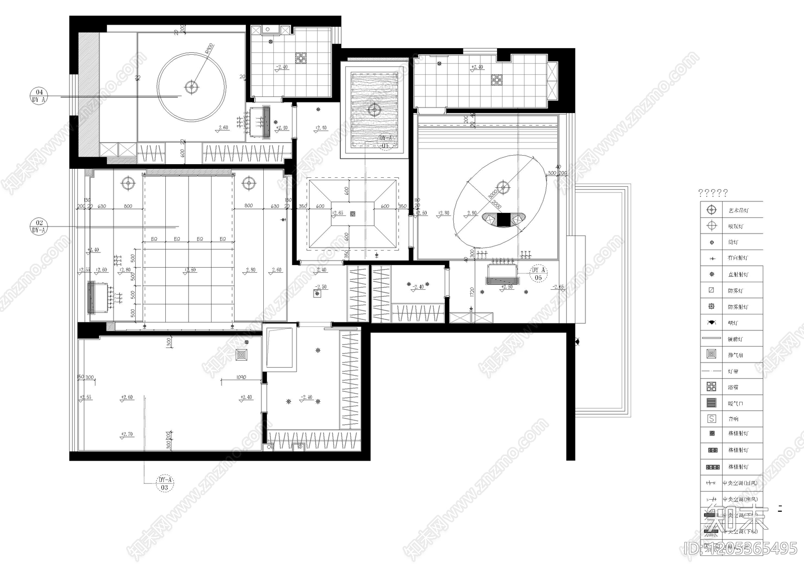 现代灯具图库cad施工图下载【ID:1205365495】