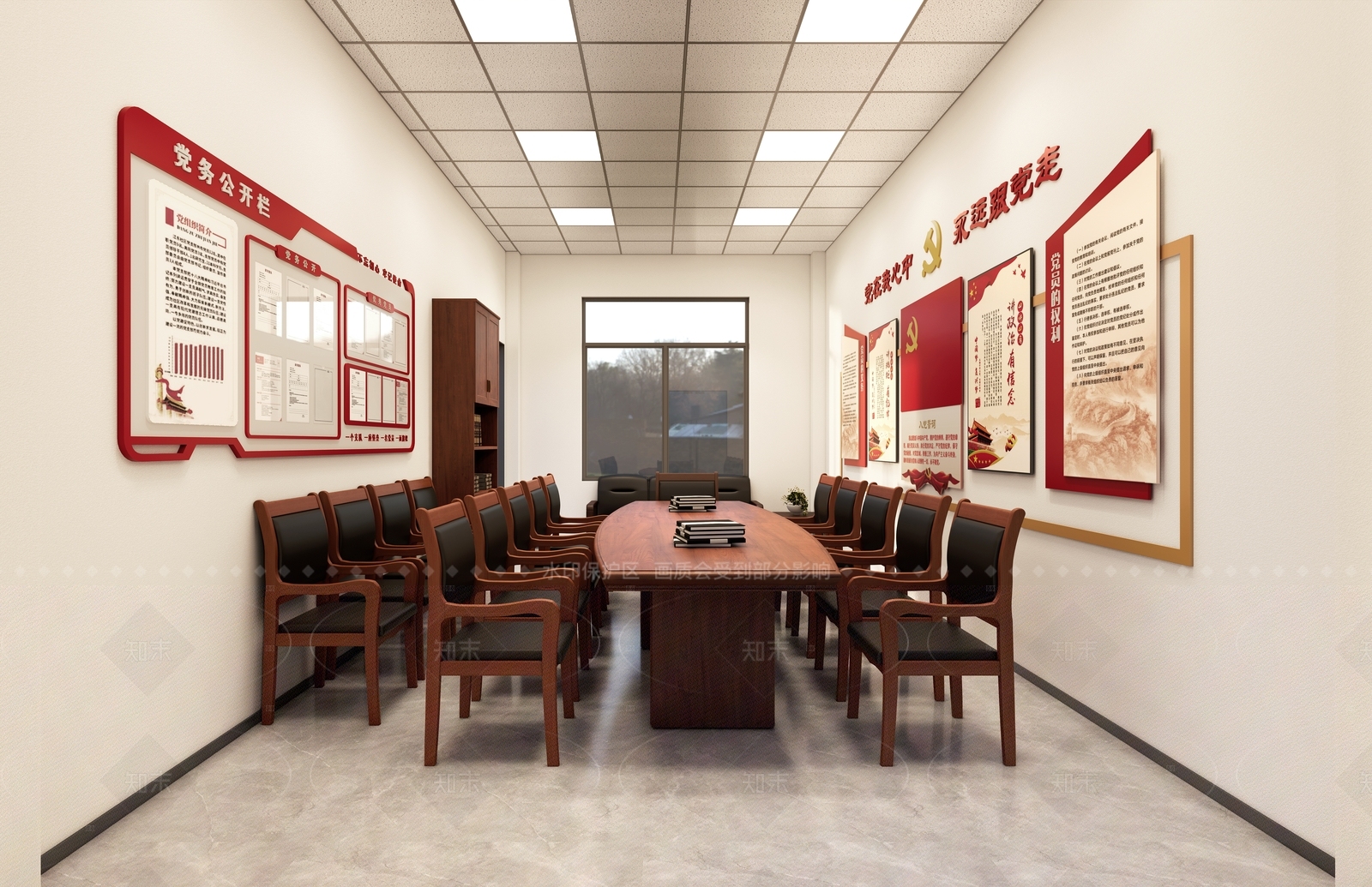 现代党建室SU模型下载【ID:1205368239】