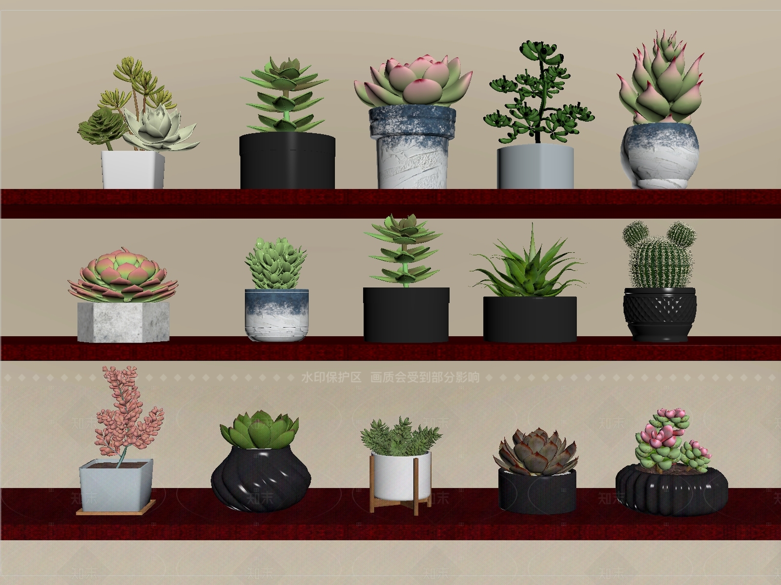 多肉植物SU模型下载【ID:1205369818】