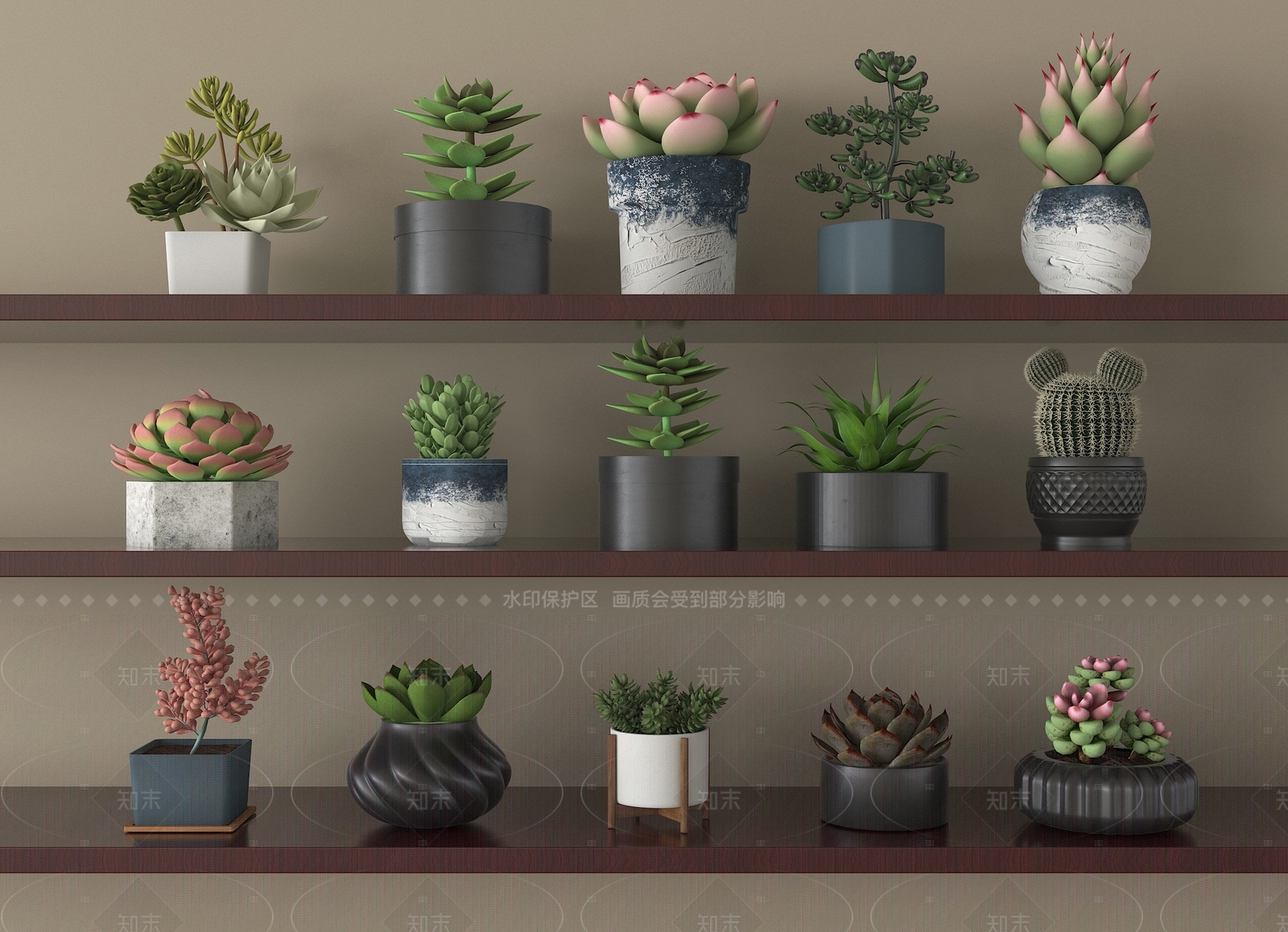 多肉植物SU模型下载【ID:1205369818】