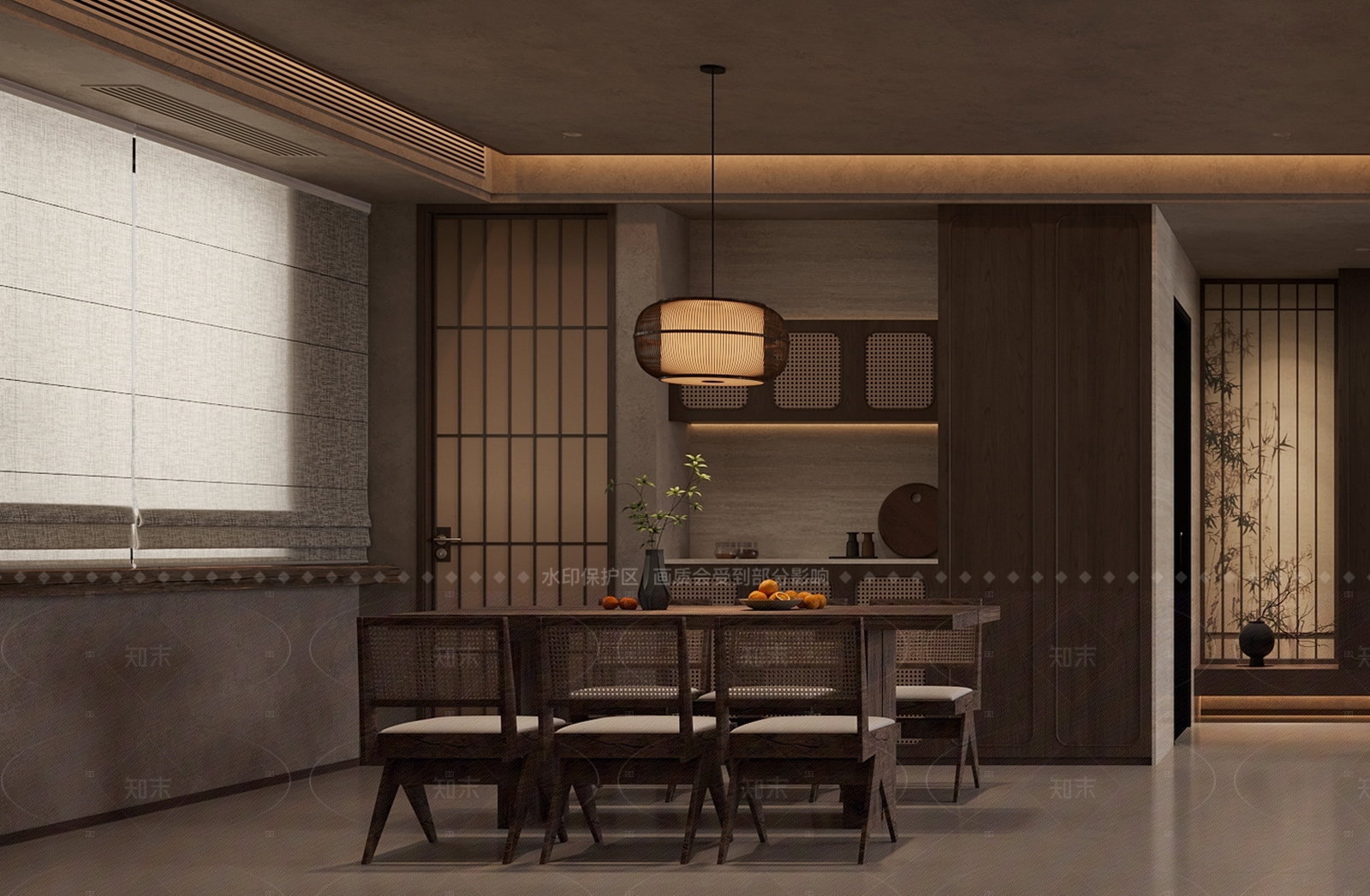 日式禅意客餐厅3D模型下载【ID:1205457954】