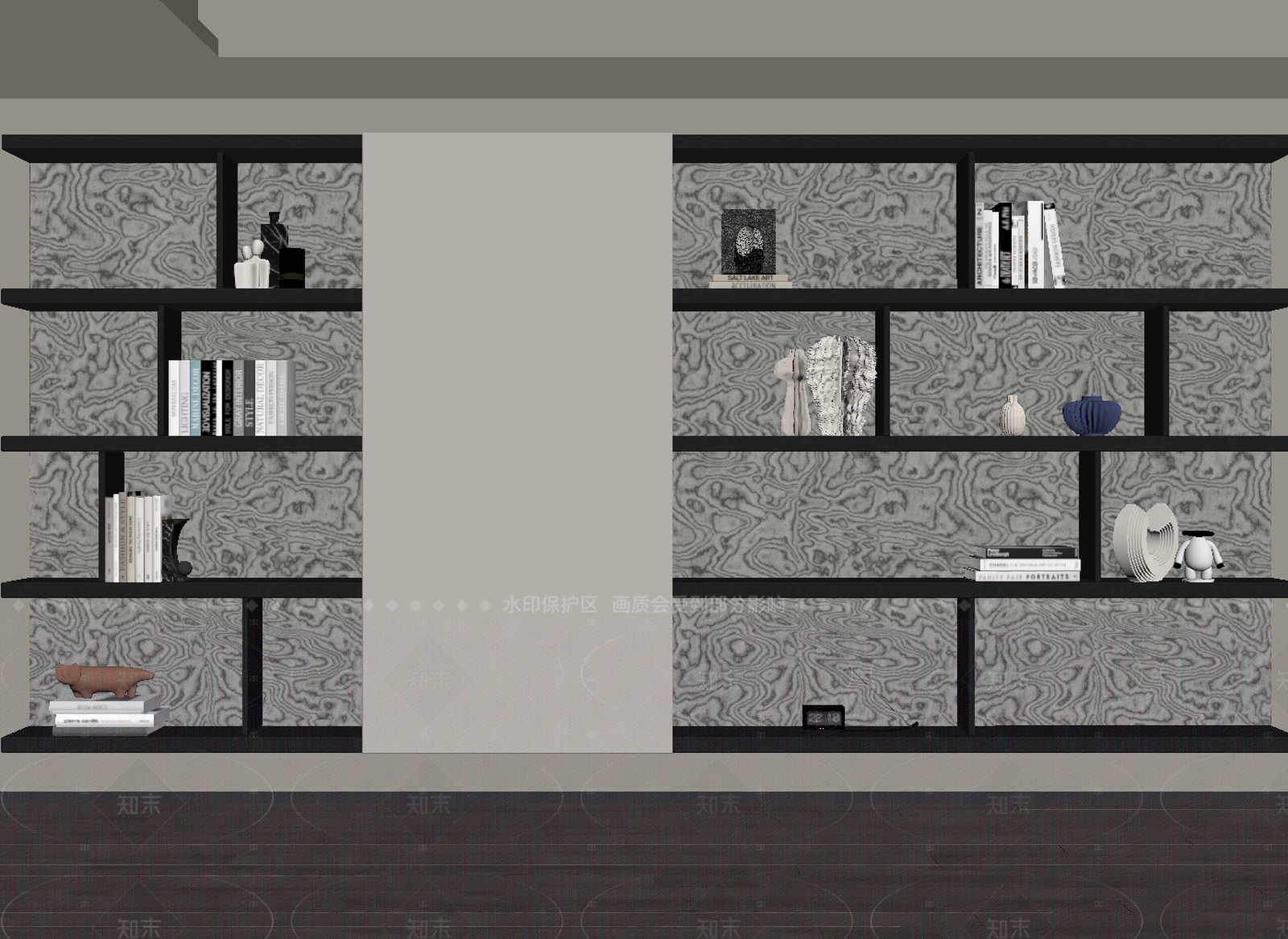 现代书柜SU模型下载【ID:1205377629】