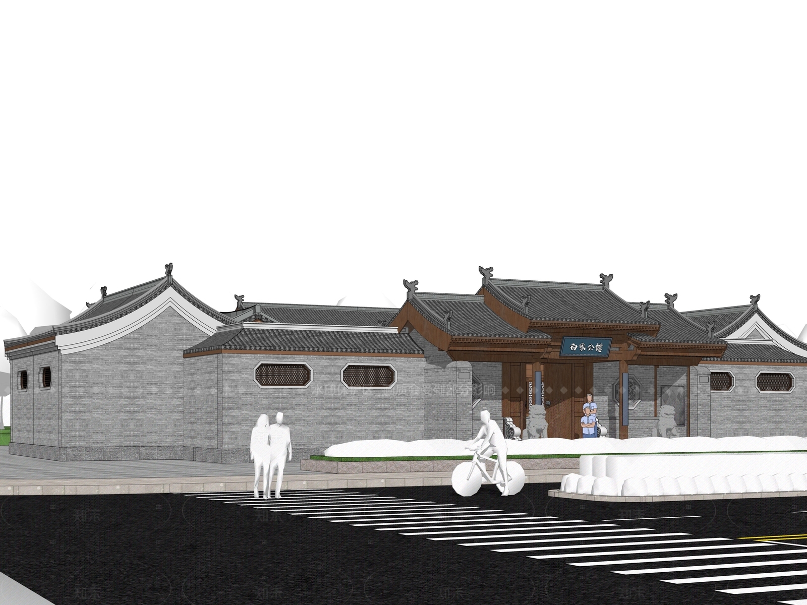 中式四合院SU模型下载【ID:1205378023】