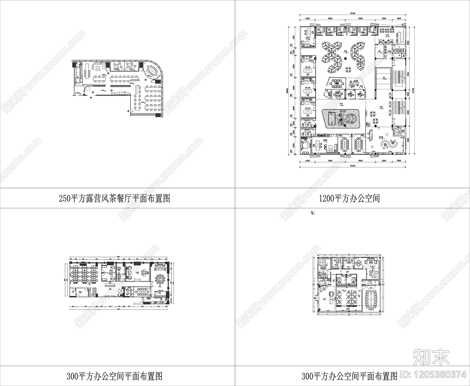 现代整体办公空间cad施工图下载【ID:1205380374】