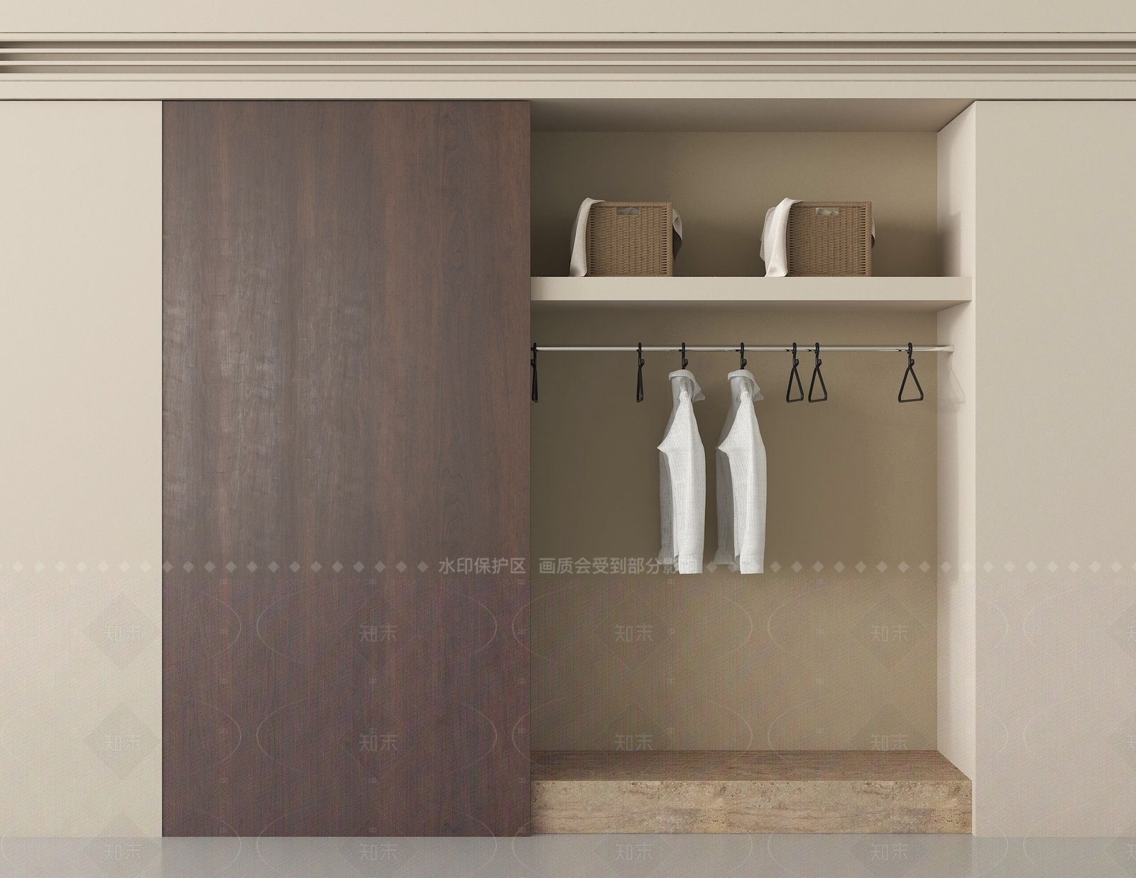 侘寂衣柜3D模型下载【ID:1205381920】