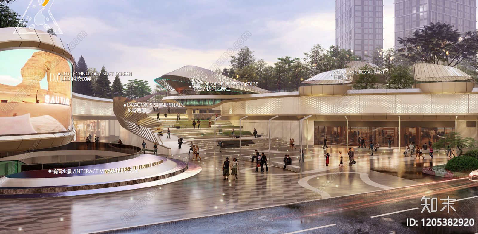 简约现代商业综合体景观下载【ID:1205382920】