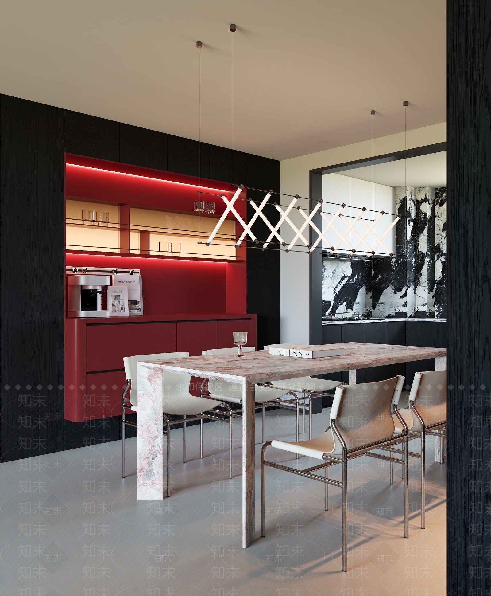 现代酒店餐厅3D模型下载【ID:1221620226】