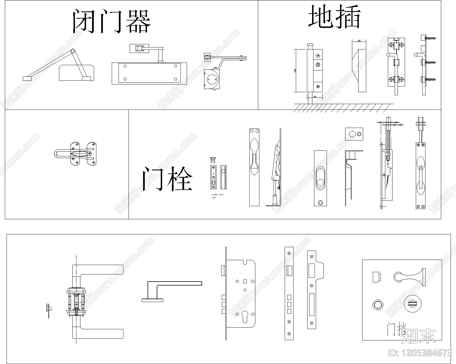 综合门节点cad施工图下载【ID:1205384673】