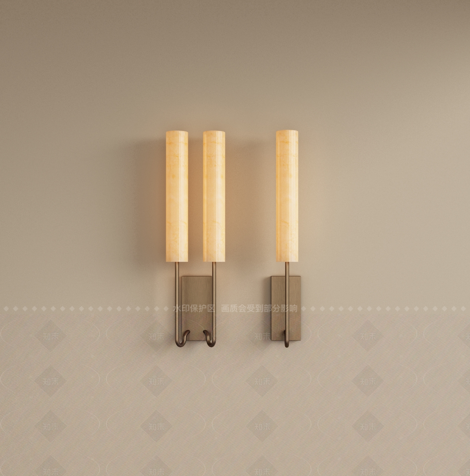 现代复古金属壁灯3D模型下载【ID:1205385811】