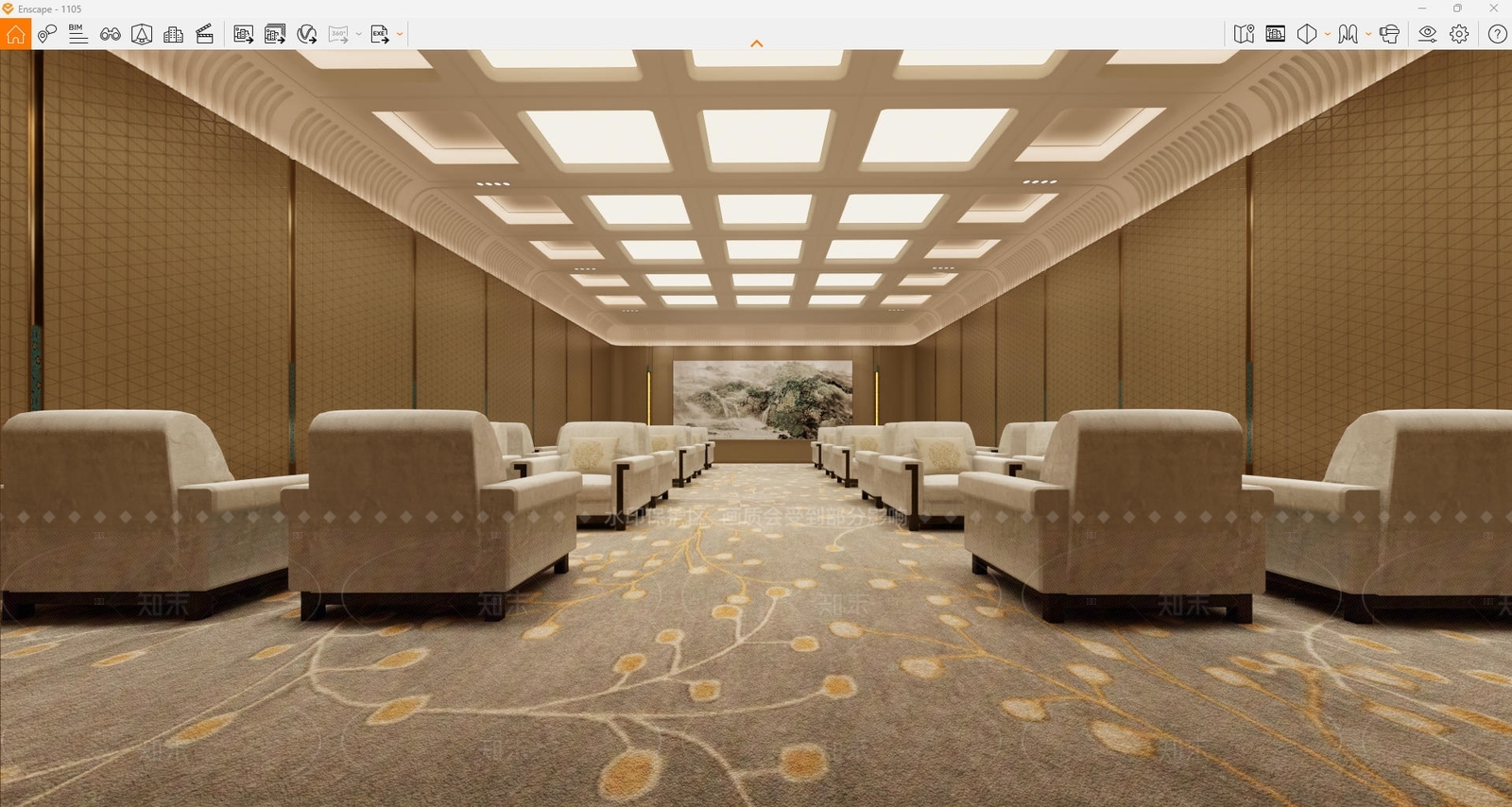 新中式现代会议室SU模型下载【ID:1205386331】