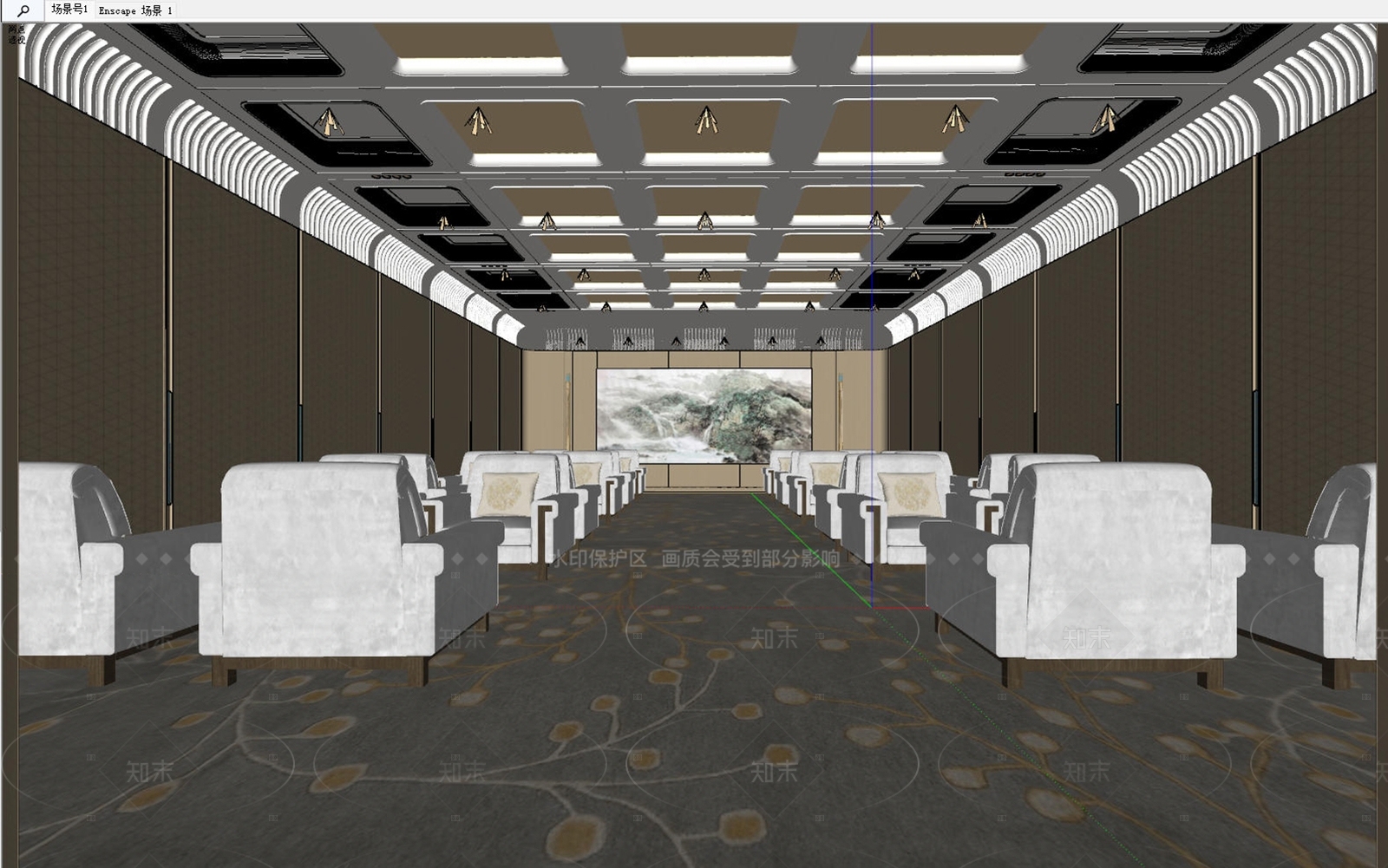 新中式现代会议室SU模型下载【ID:1205386331】