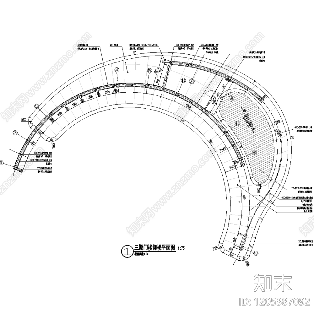 现代新中式廊架施工图下载【ID:1205387092】
