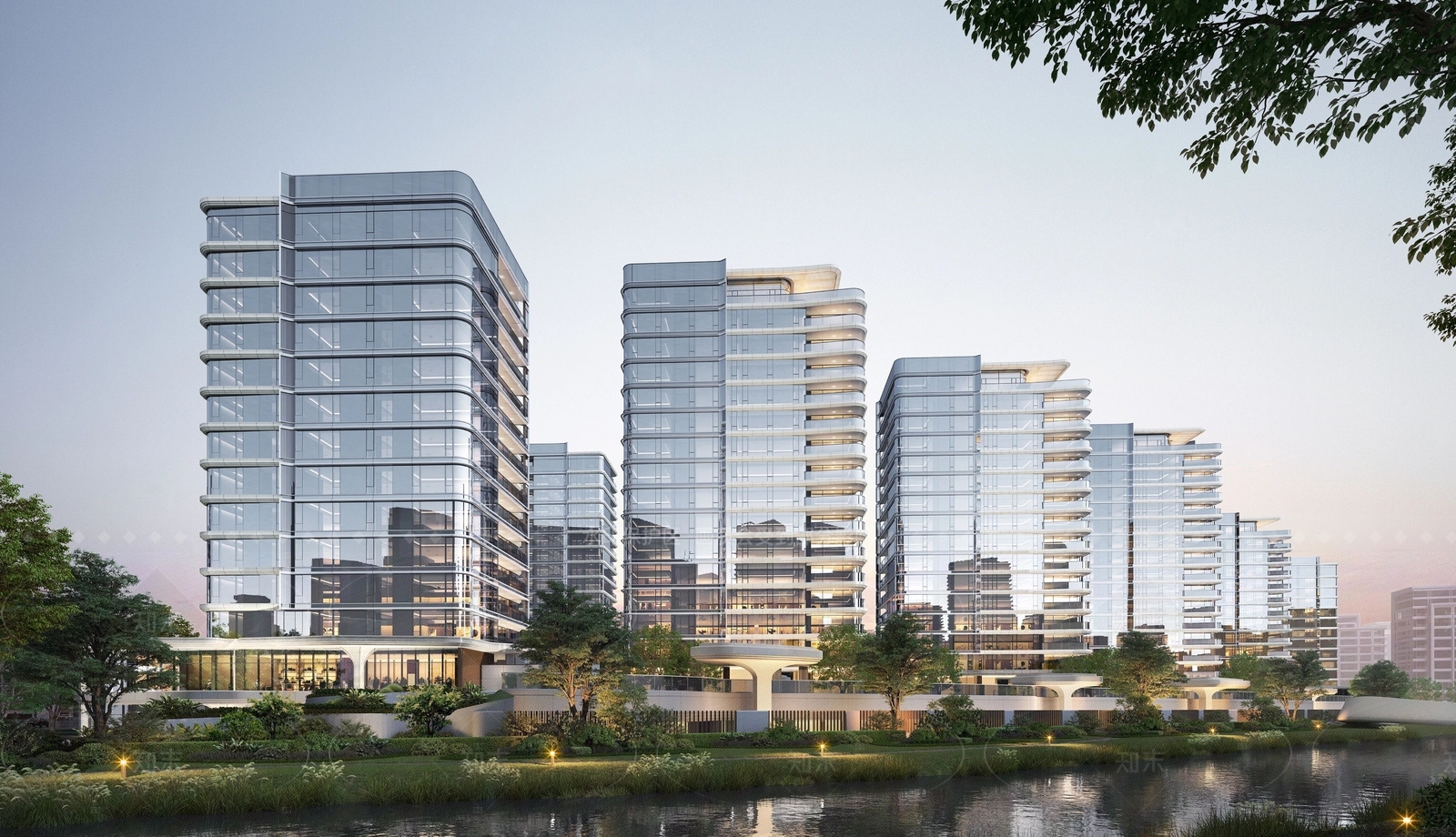 简约现代小区建筑SU模型下载【ID:1205388590】