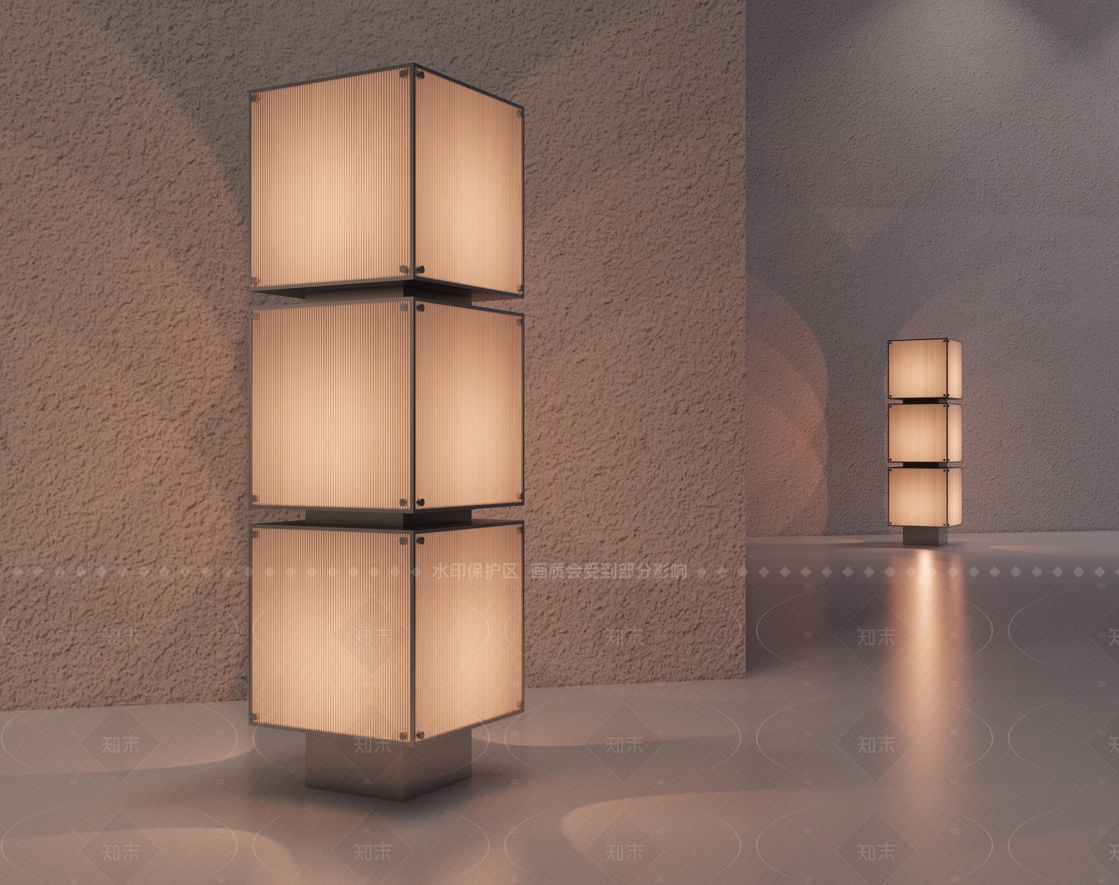 中古侘寂落地灯SU模型下载【ID:1205391166】