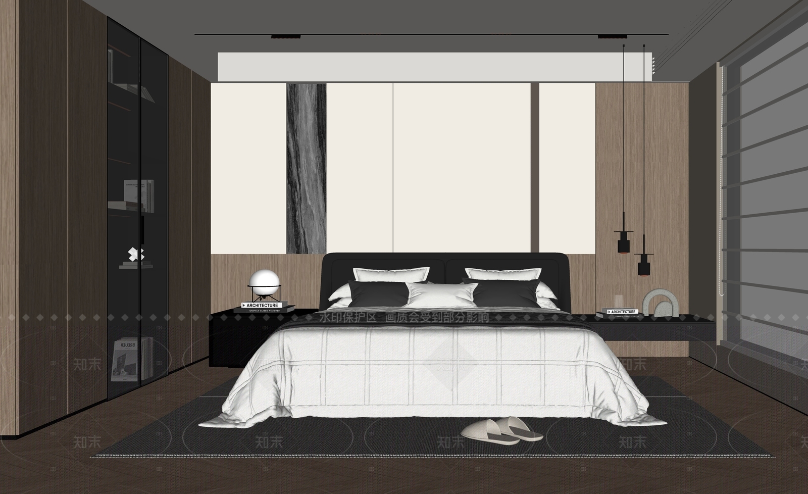现代家居卧室SU模型下载【ID:1205399227】