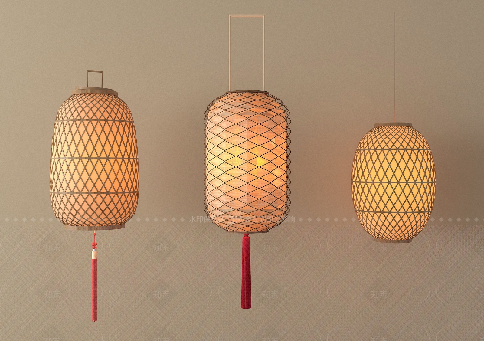 新中式灯笼SU模型下载【ID:1205399793】