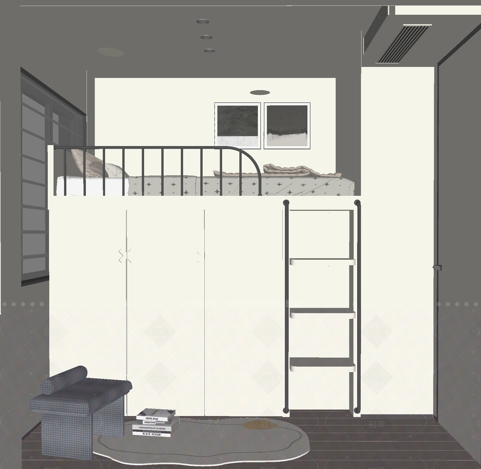 现代意式家居卧室SU模型下载【ID:1205399855】