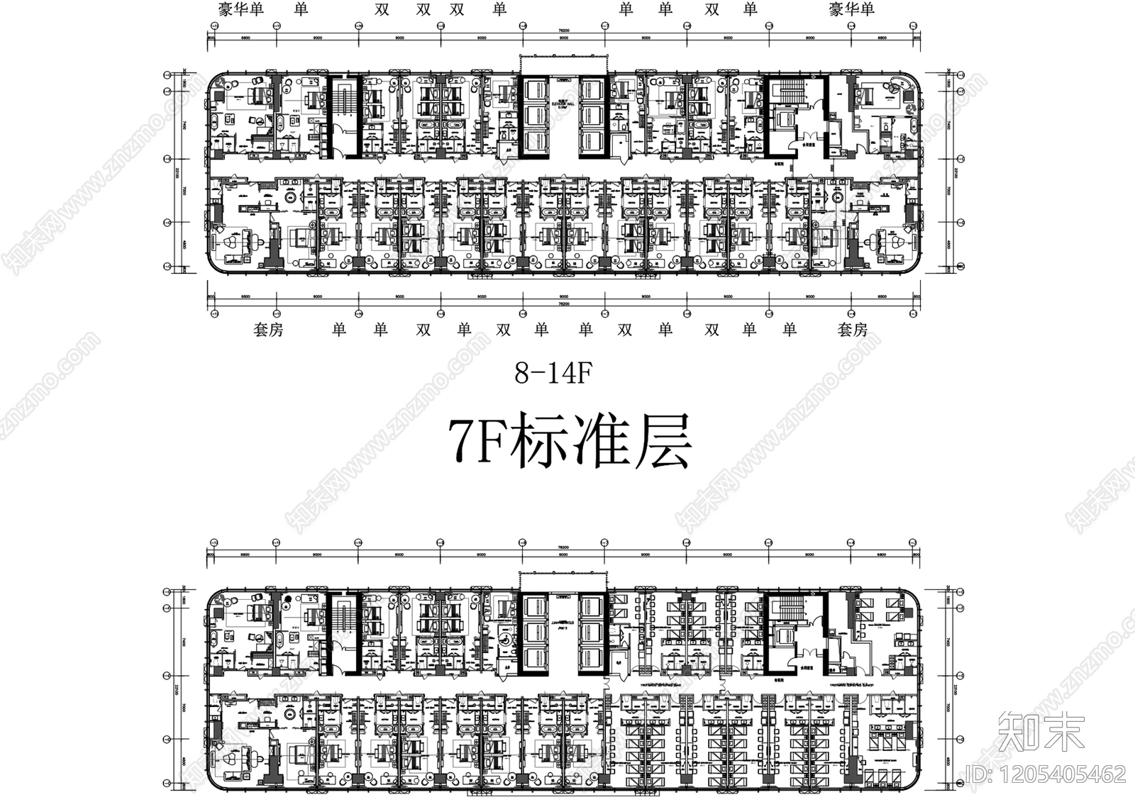 酒店cad施工图下载【ID:1205405462】