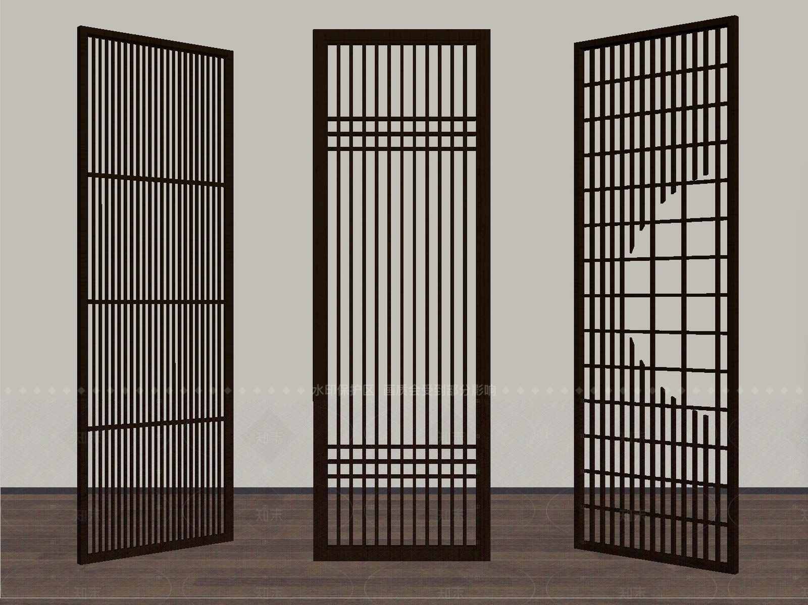 新中式隔断SU模型下载【ID:1205403921】