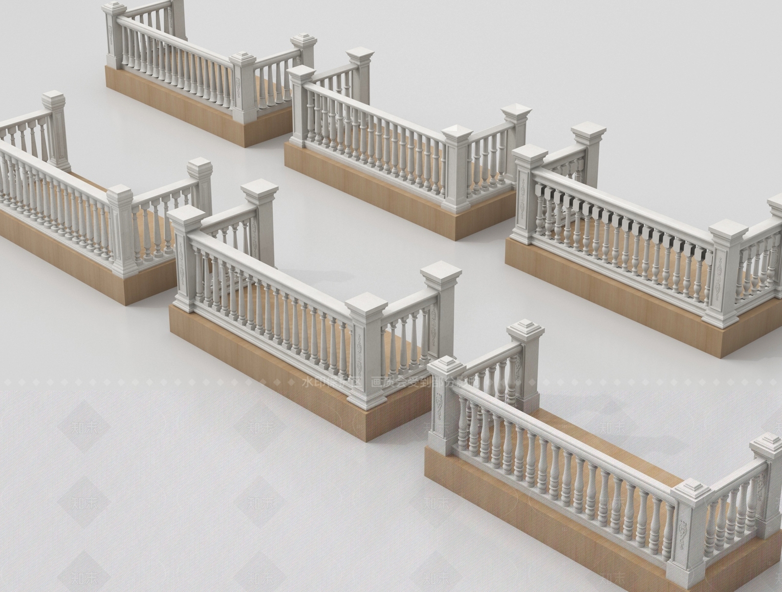 欧式栏杆3D模型下载【ID:1205404791】