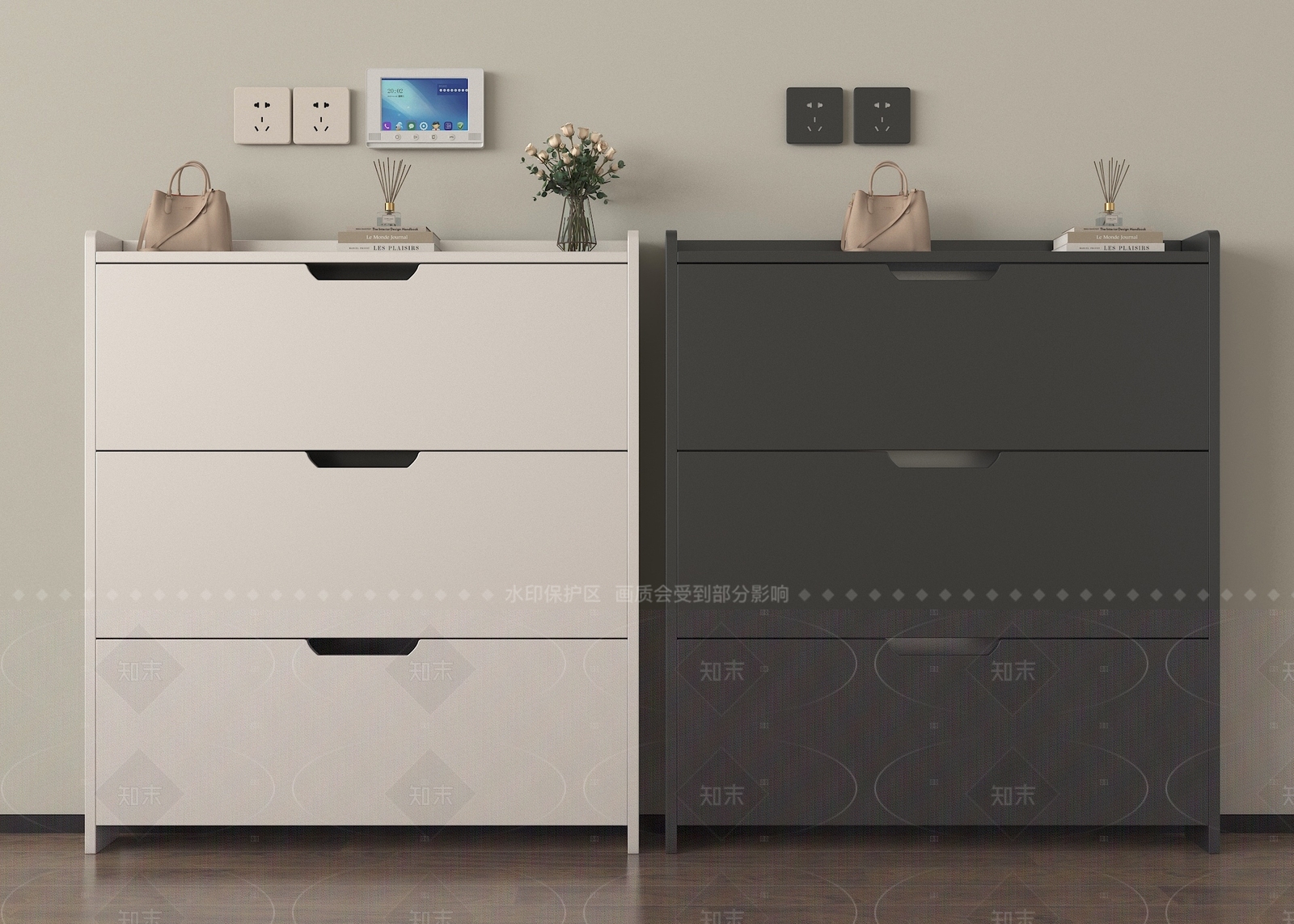 现代鞋柜3D模型下载【ID:1205405818】
