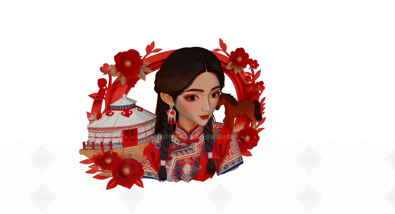新中式中式挂件SU模型下载【ID:1205406623】