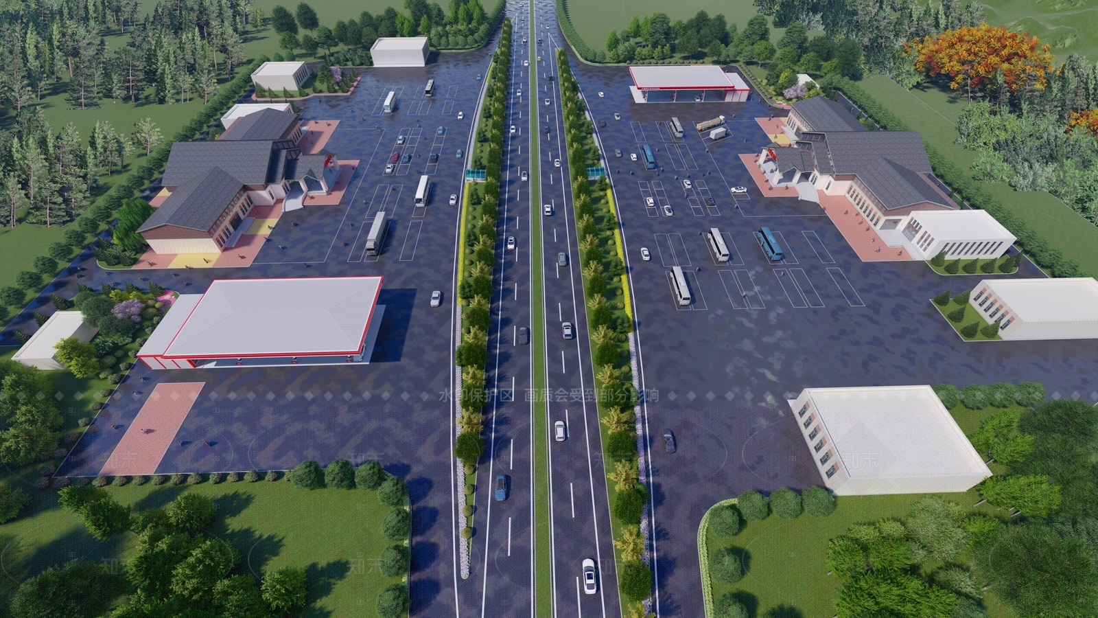 现代新中式收费站SU模型下载【ID:1205407331】