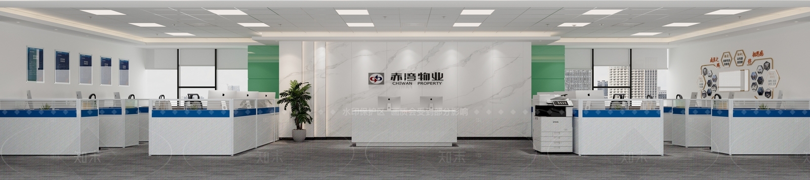 现代轻奢办公大厅3D模型下载【ID:1205409424】