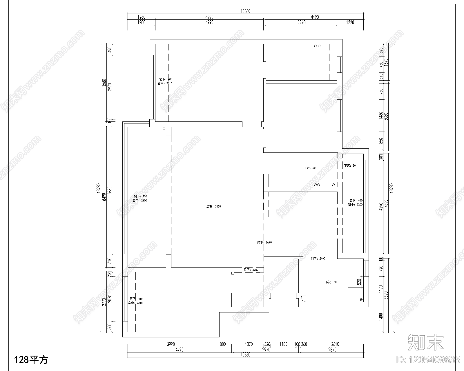 一梯两户施工图下载【ID:1205409635】