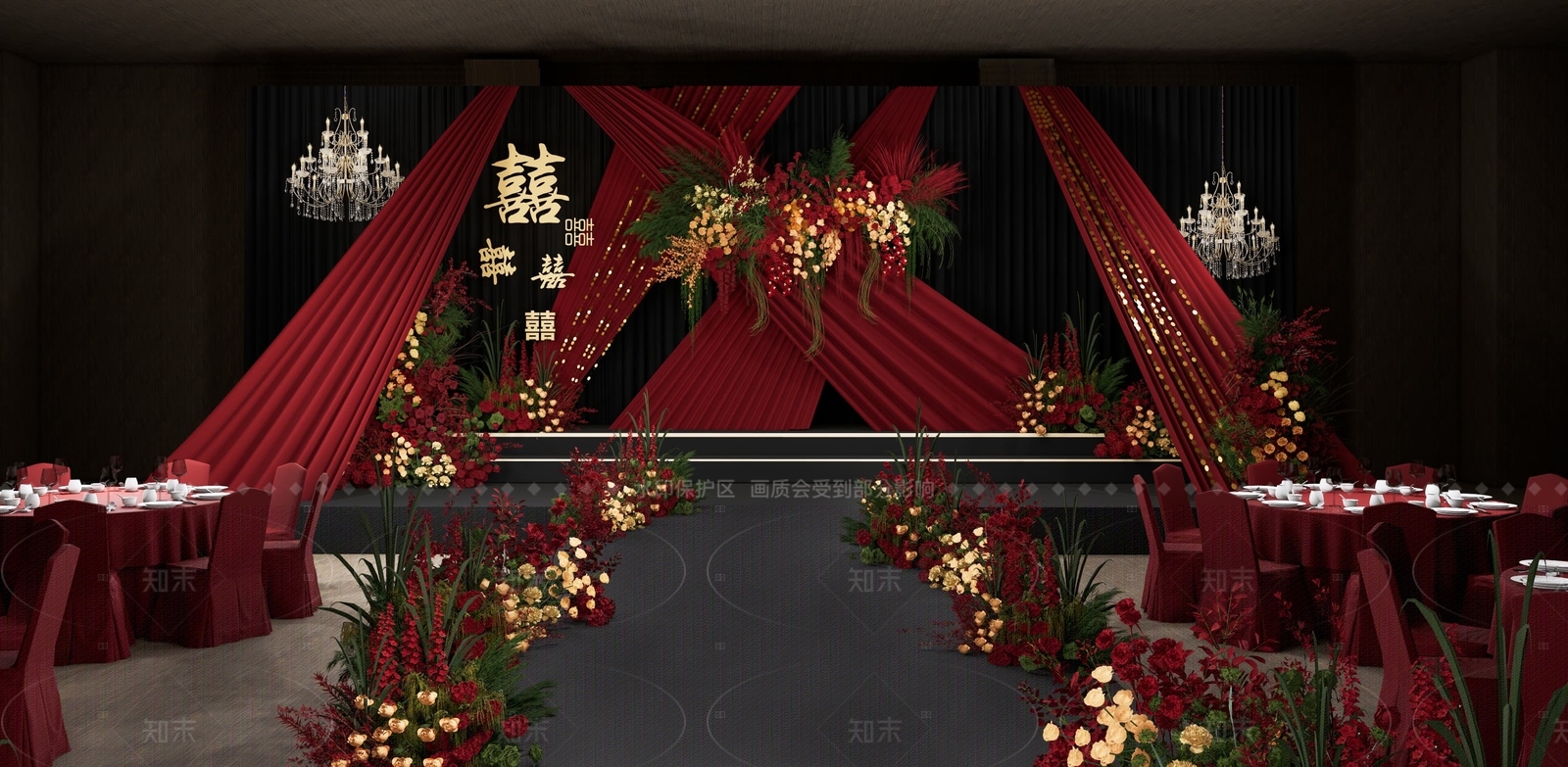 现代宴会厅SU模型下载【ID:1205410968】