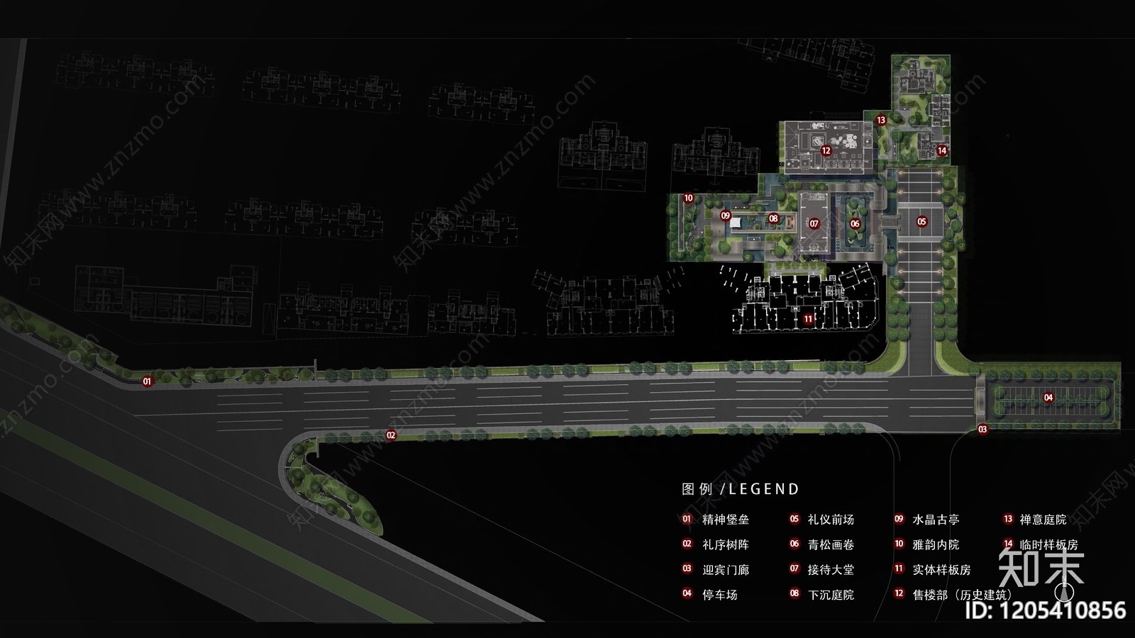 新中式示范区景观下载【ID:1205410856】