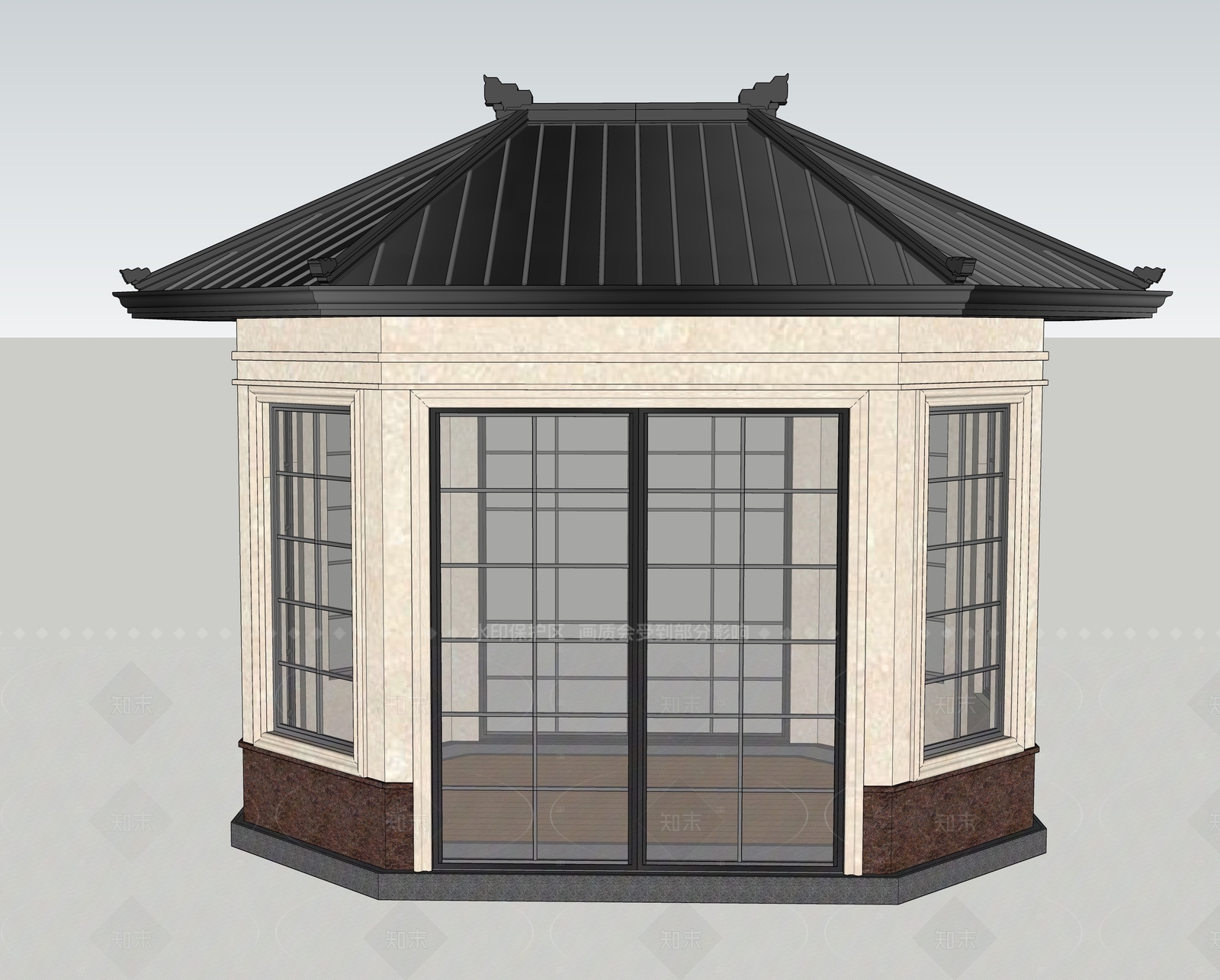 现代欧式亭子SU模型下载【ID:1205411044】