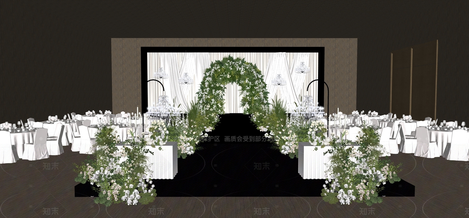 现代宴会厅SU模型下载【ID:1205411808】