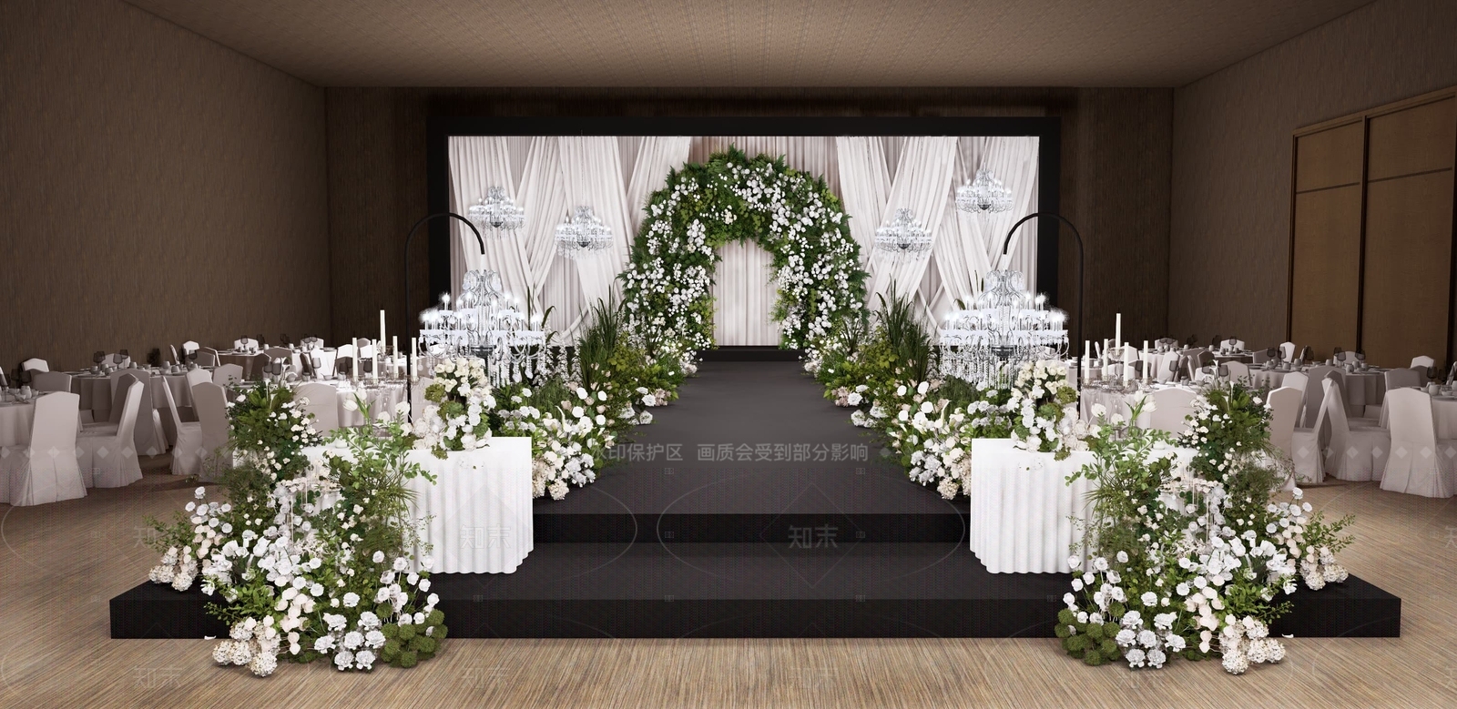 现代宴会厅SU模型下载【ID:1205411808】